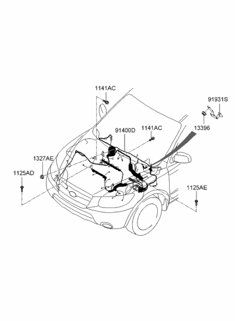 2021 Hyundai Sonata Wiring Assembly-Control Diagram for 91490-2B030