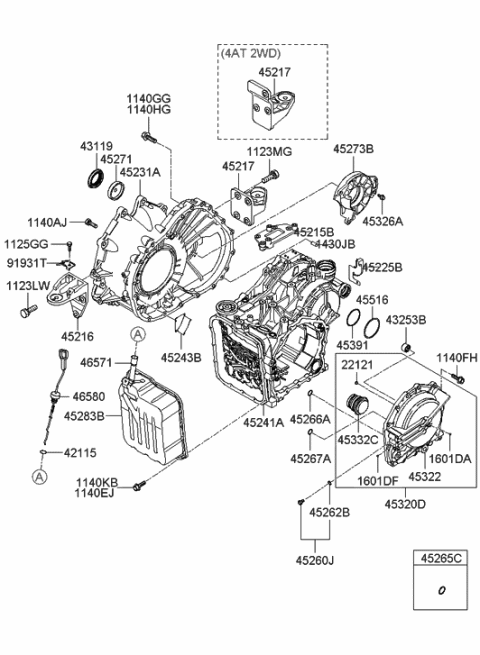 2006 Hyundai Santa Fe Auto Transmission Case Diagram 1