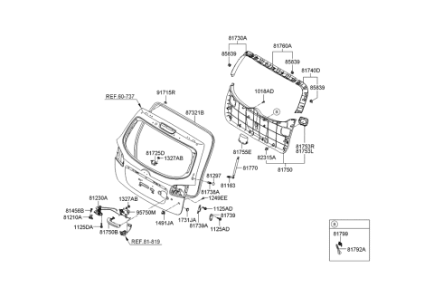 2021 Hyundai Sonata Weatherstrip-Tail Gate Opening Diagram for 87321-2B000