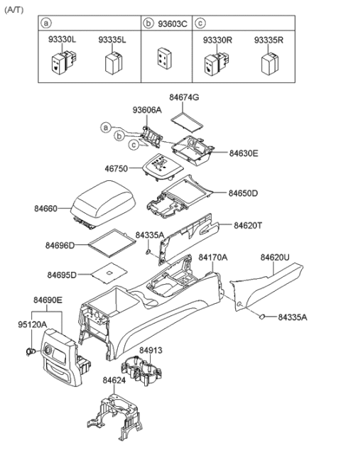 2021 Hyundai Sonata Blanking-Seat Heater Switch LH Diagram for 93603-2B000-CA