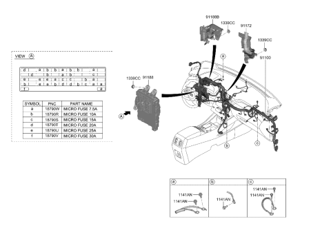 2023 Hyundai Sonata Hybrid WIRING ASSY-MAIN Diagram for 91101-K5581