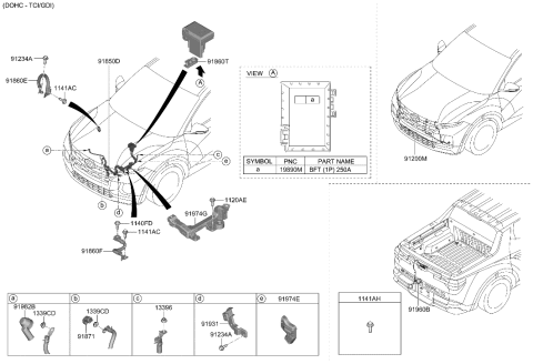 2022 Hyundai Santa Cruz Cap-ALTERNATOR Diagram for 91980-3L090