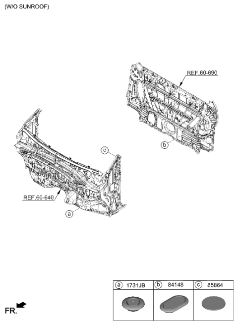 2023 Hyundai Santa Cruz Sunroof Diagram 2