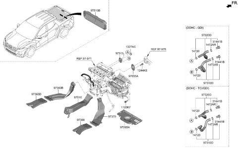 2023 Hyundai Santa Cruz GRILLE ASSY-AIR EXTRACTOR Diagram for 97510-D4200