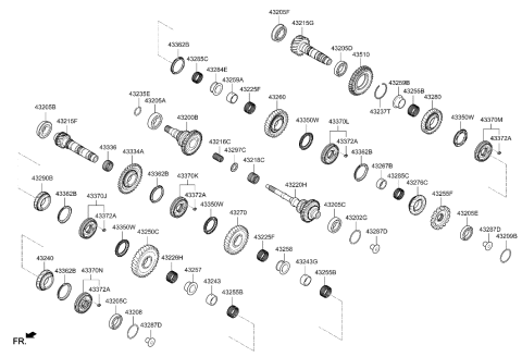 2023 Hyundai Santa Cruz GEAR ASSY-5TH SPEED Diagram for 43250-2N010