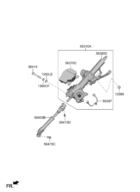 2023 Hyundai Sonata Hybrid COLUMN ASSY-STEERING Diagram for 56310-K5020