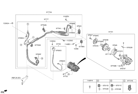2022 Hyundai Sonata Hybrid PULLEY Assembly-A/CON Compressor Diagram for 97643-L1500