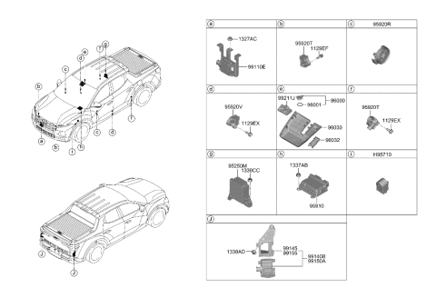 2022 Hyundai Sonata Hybrid MODULE ASSY-AIR BAG CONTROL Diagram for 95910-K5000
