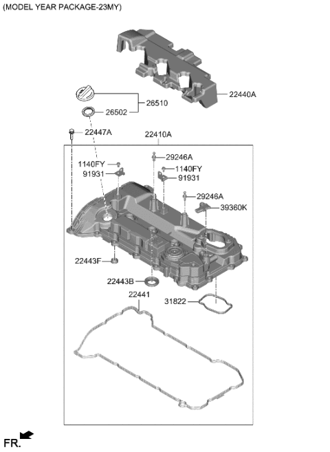 2022 Hyundai Santa Cruz Rocker Cover Diagram 3