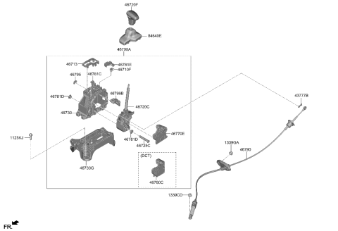 2023 Hyundai Sonata Hybrid LEVER ASSY-ATM Diagram for 46700-N7200