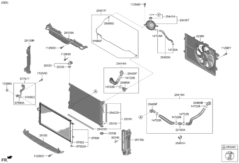 2022 Hyundai Sonata Hybrid CONDENSER ASSY-COOLER Diagram for 97606-K5000