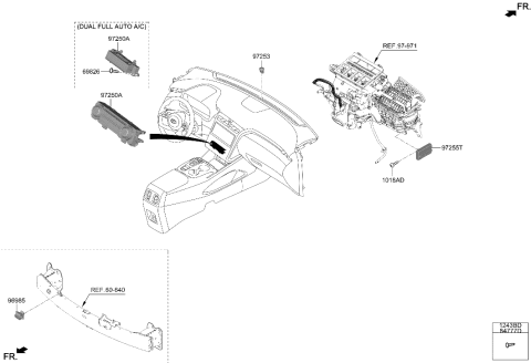 2022 Hyundai Sonata Hybrid CONTROL ASSY-HEATER Diagram for 97250-K5030-RET