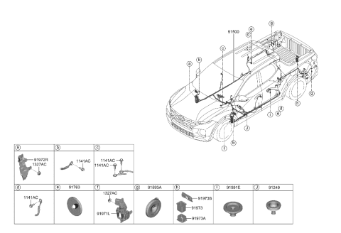2023 Hyundai Sonata Hybrid PROTECTOR-WIRING Diagram for 91961-K5100
