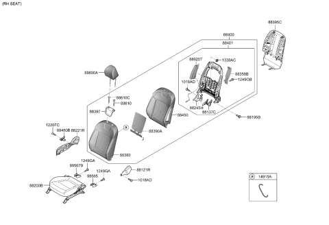 2022 Hyundai Santa Cruz Front Seat Diagram 1