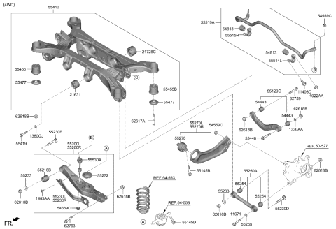 2023 Hyundai Santa Cruz BAR ASSY-RR STABILIZER Diagram for 55510-K5000