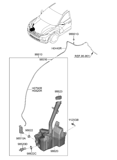 2023 Hyundai Santa Cruz Windshield Washer Diagram