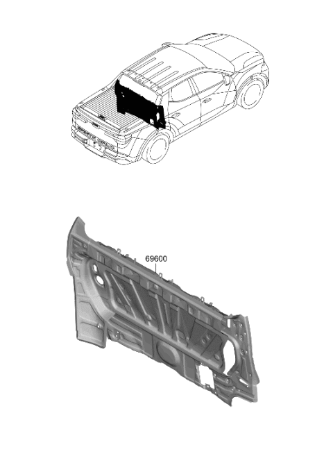 2022 Hyundai Santa Cruz Back Panel & Trunk Lid Diagram