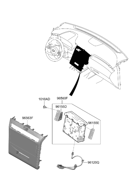 2022 Hyundai Santa Cruz HEAD UNIT ASSY-AVN Diagram for 96560-K5150