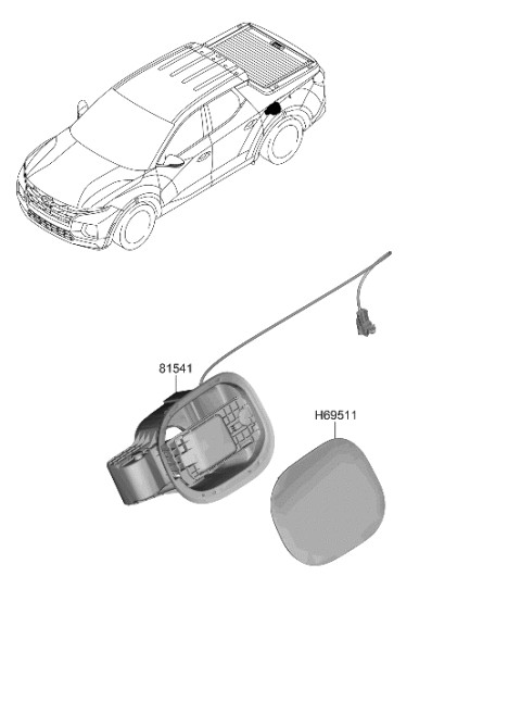 2023 Hyundai Santa Cruz Fuel Filler Door Diagram