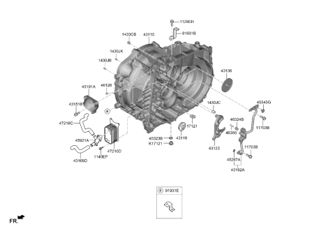 2023 Hyundai Sonata Hybrid HOUSING-CLUTCH Diagram for 43115-2N110