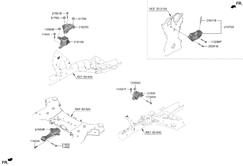 2022 Hyundai Santa Cruz Bracket Assembly-Engine MTG Diagram for 21810-N9540