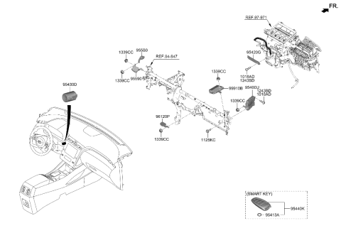 2023 Hyundai Sonata Hybrid FOB-SMART KEY Diagram for 95440-K5010
