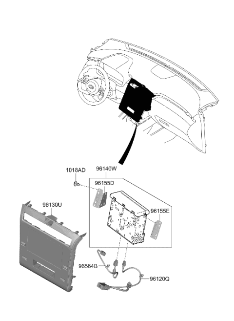 2022 Hyundai Santa Cruz AUDIO ASSY Diagram for 96160-K5010