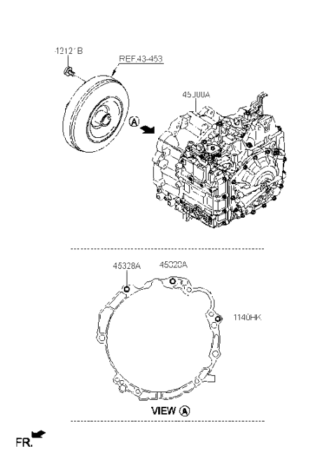 2022 Hyundai Santa Cruz ATA & TQ/CONV ASSY Diagram for 45000-4GED0