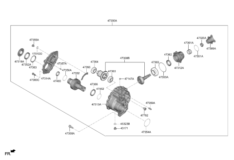 2023 Hyundai Sonata Hybrid Bearing Diagram for 47364-2N000