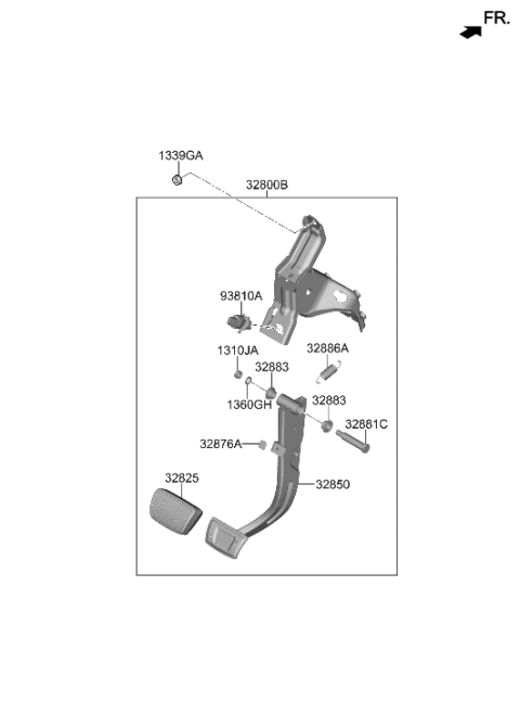 2023 Hyundai Santa Cruz Brake & Clutch Pedal Diagram