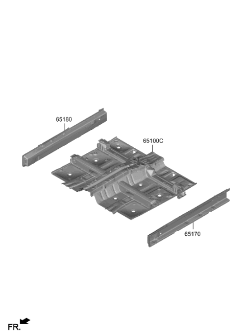 2022 Hyundai Sonata Hybrid PANEL ASSY-FLOOR,CTR Diagram for 65100-K5000