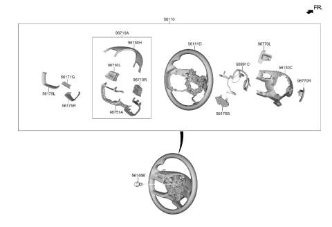 2022 Hyundai Santa Cruz Body-Steering Wheel Diagram for 56111-N9200-NNB