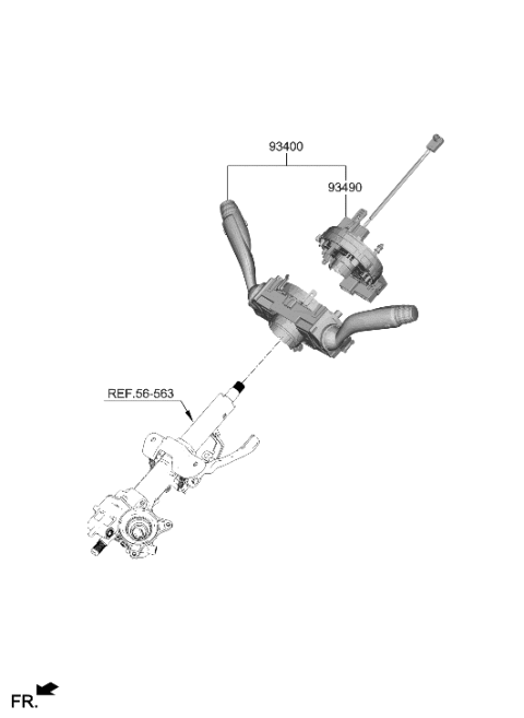 2023 Hyundai Sonata Hybrid SWITCH ASSY-MULTIFUNCTION Diagram for 934A2-K5050