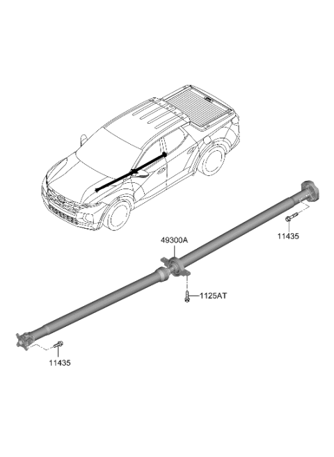 2022 Hyundai Santa Cruz SHAFT ASSY-PROPELLER Diagram for 49300-K5000