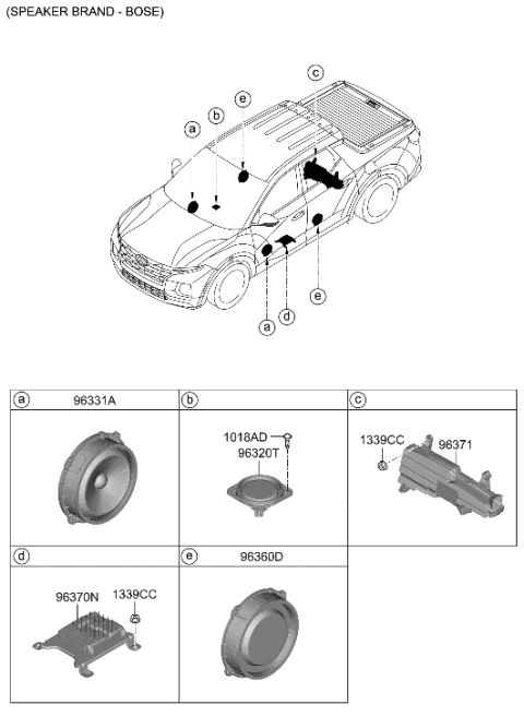 2023 Hyundai Sonata Hybrid Speaker Assembly-Dr Diagram for 96330-CW000