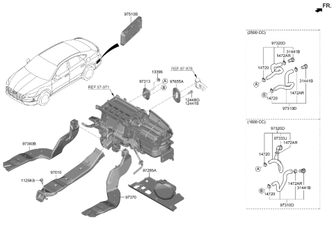 2006 Hyundai Accent Grille Assembly-Air Extractor Diagram for 97510-L1000