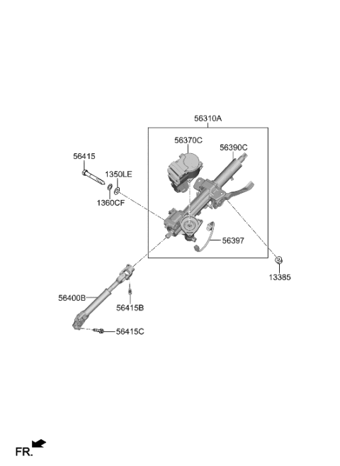 2023 Hyundai Sonata Column Assembly-Steering Diagram for 56310-L0200