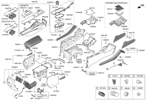 2023 Hyundai Sonata COVER ASSY-CONSOLE UPR Diagram for 84650-L1020-SSW