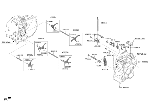 2023 Hyundai Sonata Gear Shift Control-Manual Diagram