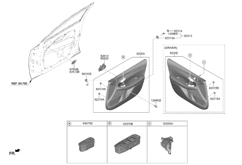 2023 Hyundai Sonata Switch Assembly-P/WDO Main Diagram for 93570-L0000-YTS