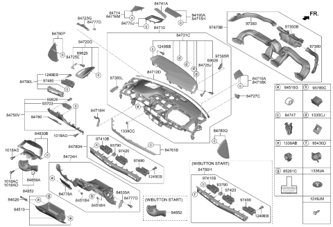 2023 Hyundai Sonata Sw Assembly-Button Start Diagram for 93500-L1000-PEL