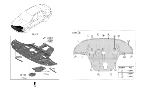 2023 Hyundai Sonata Screw-Tapping Diagram for 12442-06257-K