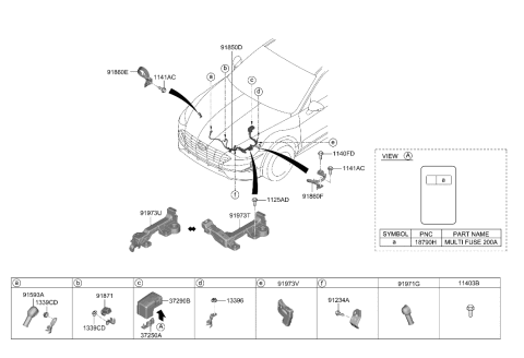 2006 Hyundai Accent Multi Fuse Diagram for 18980-08400