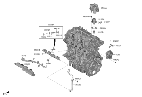 2023 Hyundai Sonata Throttle Body & Injector Diagram 3