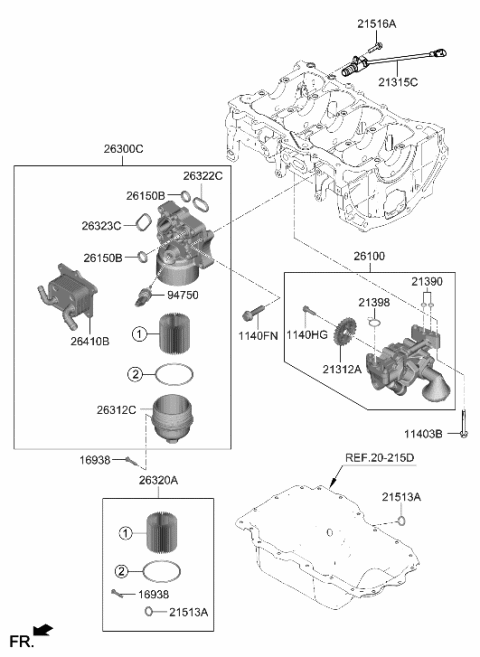 2023 Hyundai Sonata Pump Assembly-Oil Diagram for 21310-2M800