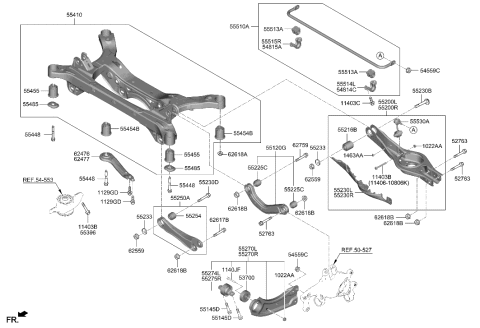 2006 Hyundai Accent Arm Assembly-RR Trailing Arm,LH Diagram for 55270-L5000