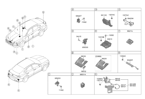 2023 Hyundai Sonata Module Assembly-Air Bag Control Diagram for 95910-L1150