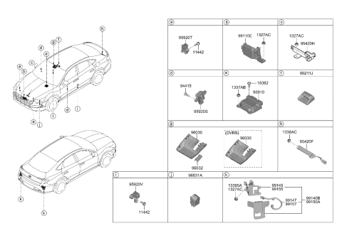 2006 Hyundai Accent Module Assembly-Air Bag Control Diagram for 95910-L1150