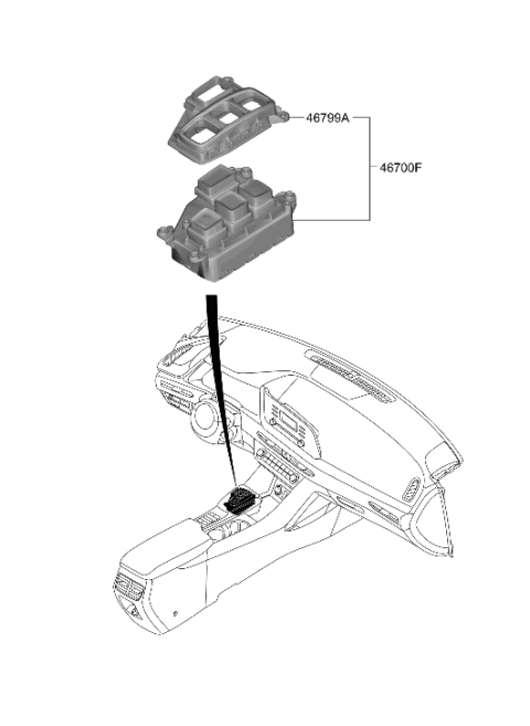 2006 Hyundai Accent Lever Complete-Shift By Wire Diagram for 467W0-L1100-SSW