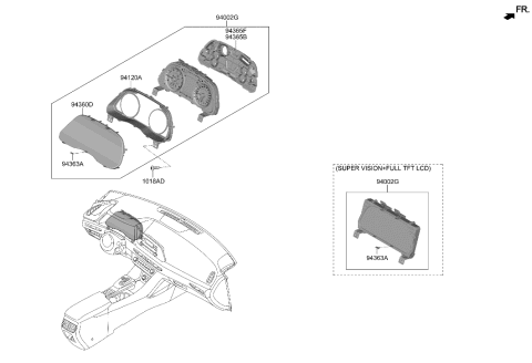 2023 Hyundai Sonata CLUSTER ASSY-INSTRUMENT Diagram for 94001-L1320